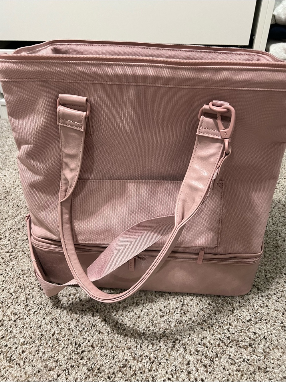 BEIS Original Convertible Mini Weekender Bag - Pink - Picture 4 of 5